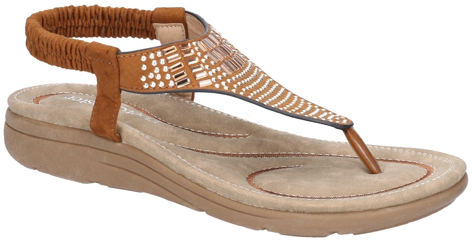 Fleet & Foster Women's Mulberry Elastic Sandal Various Colours 28277 - Tan 3
