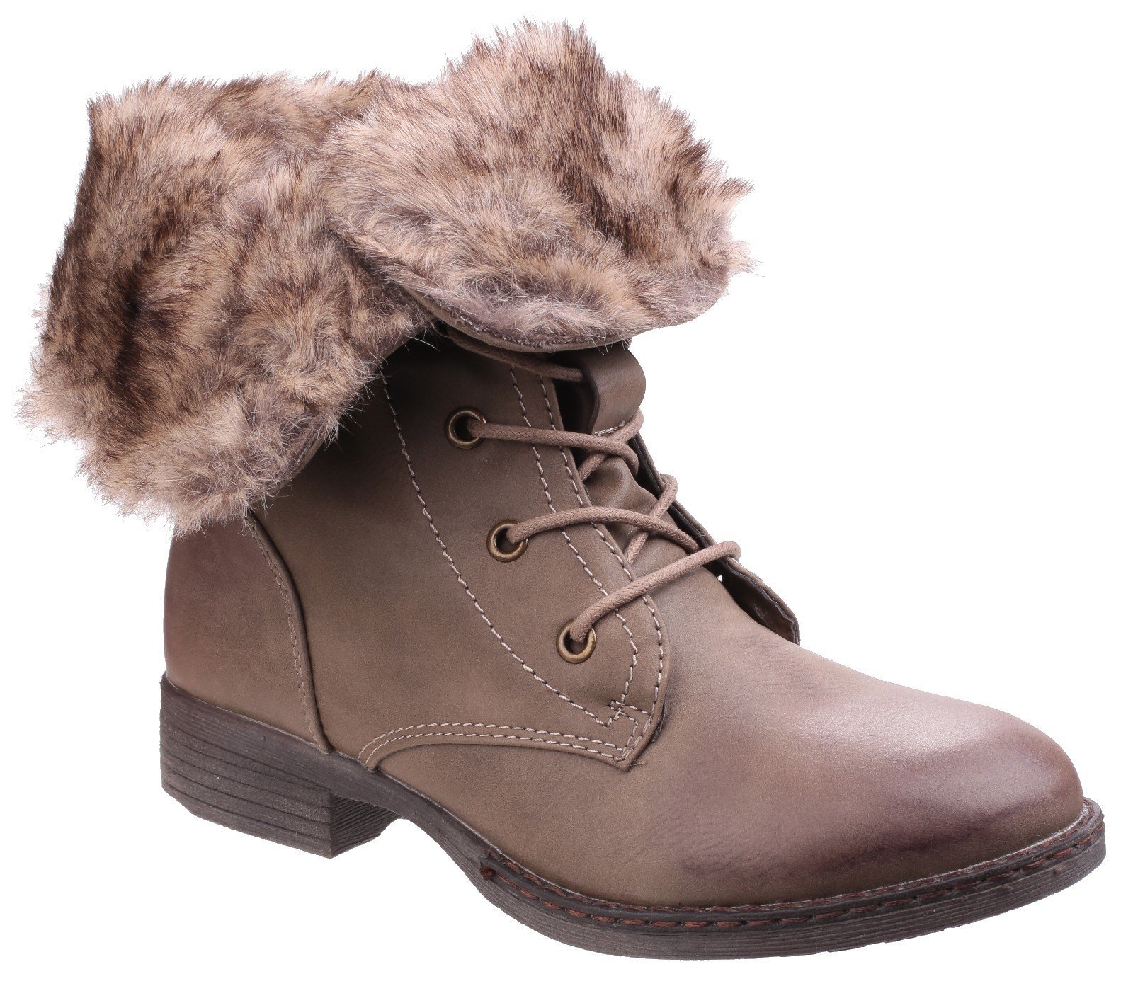Divaz Women's Leigh Lace Up Ankle Boot Brown 24269-40014 - Brown 3