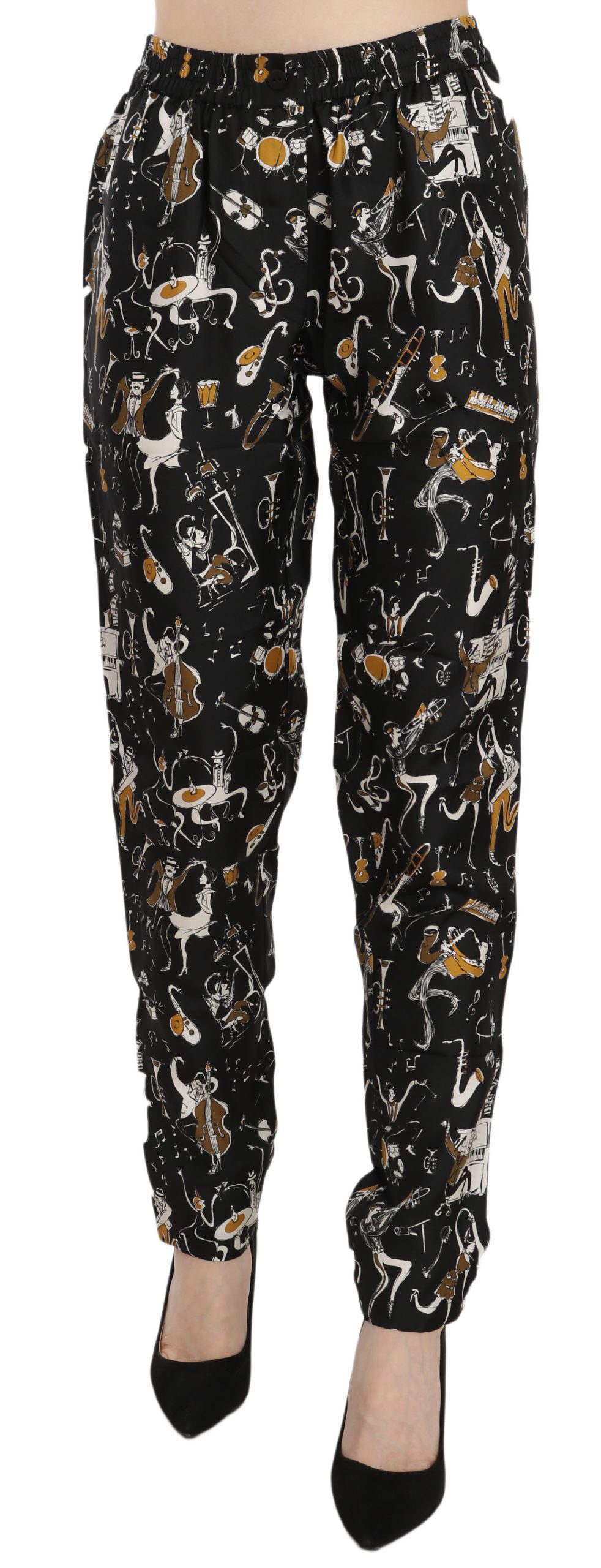 Dolce & Gabbana Women's Jazz Club High Waist Trouser Black Pan70078 - IT36|XXS