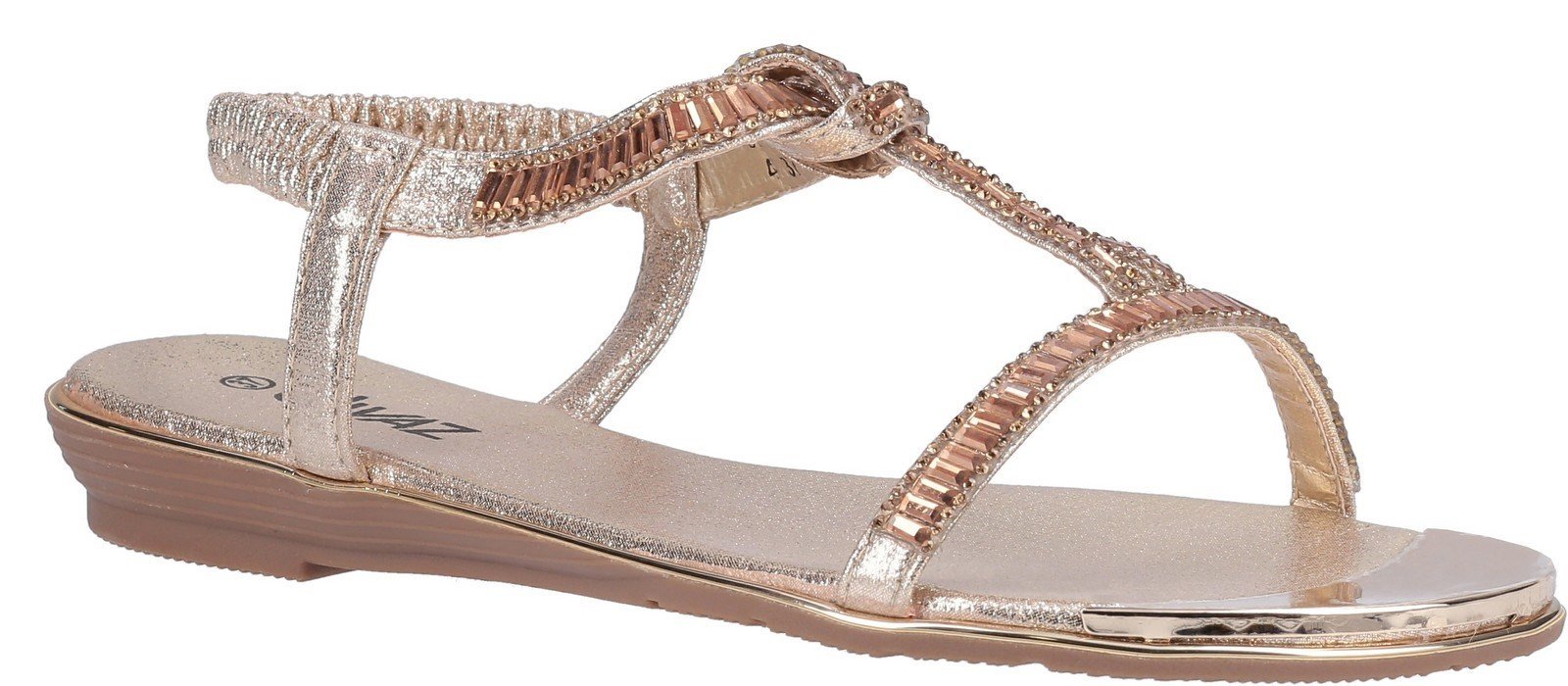 Divaz Women's Roxy Slip On Sandal Various Colours 30128 - Gold 3