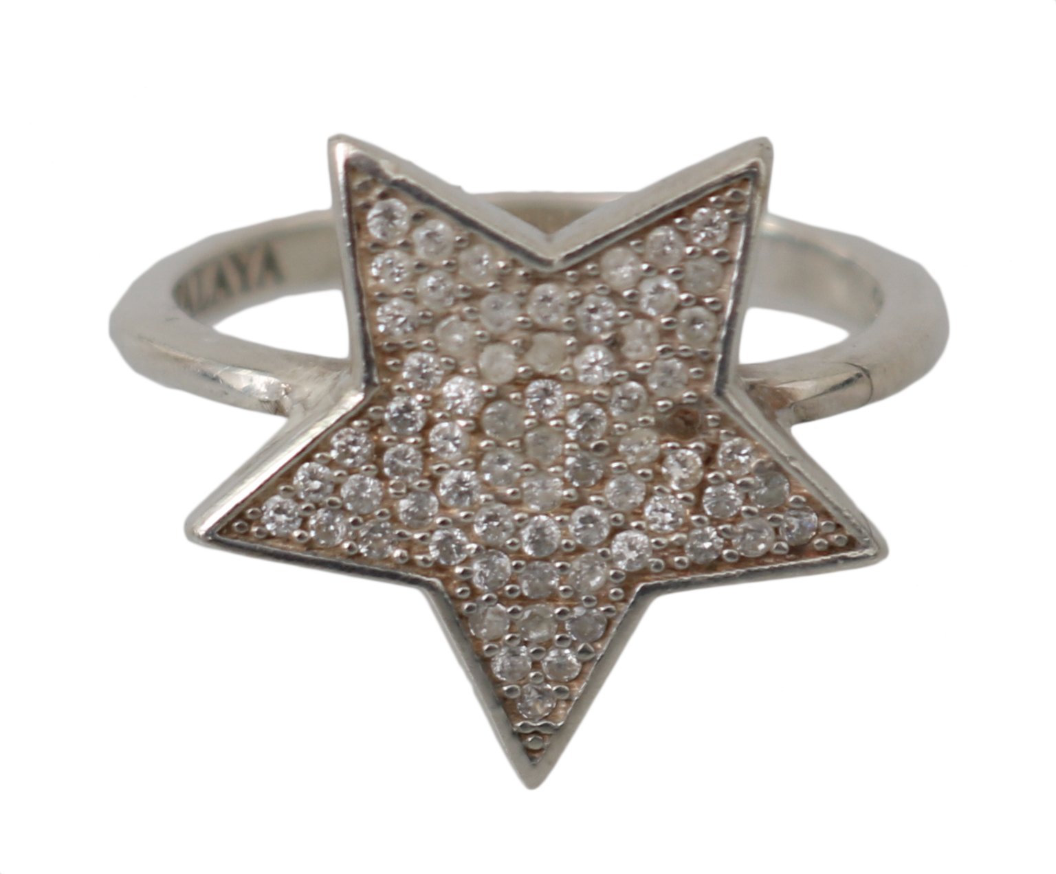 Nialaya Women's Clear CZ Star 925 Ring Silver NY102 - EU50 | US5
